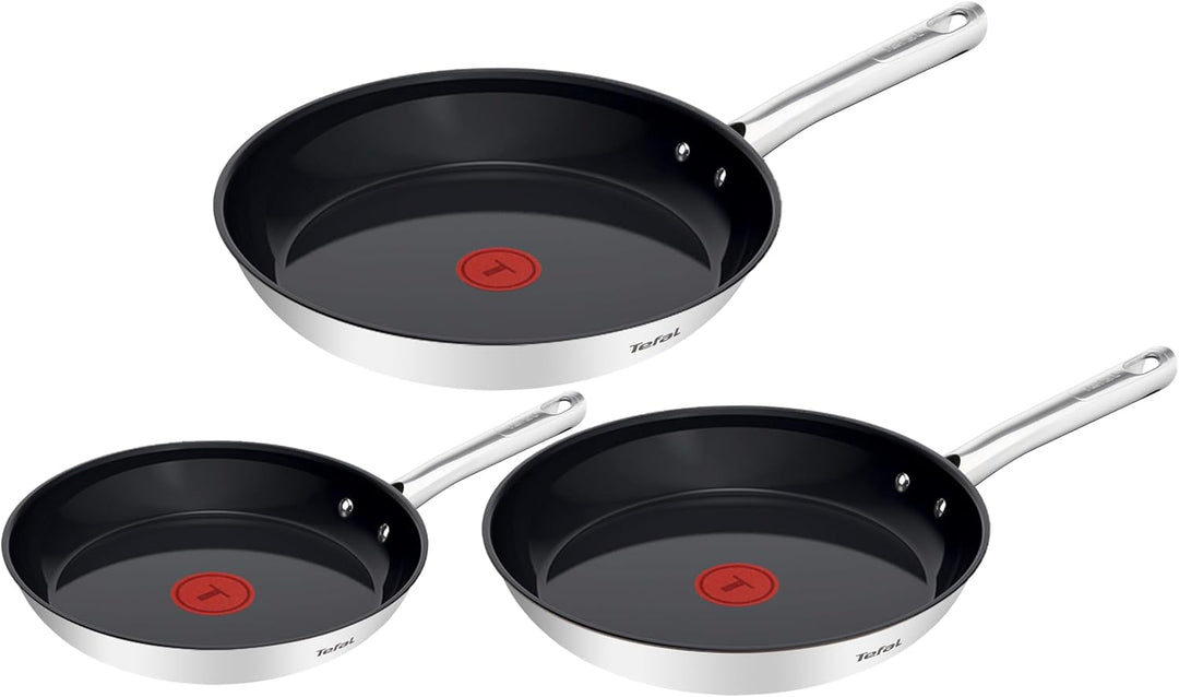 Tefal Duetto On Pfannen-Set, 3-tlg. 20/24/28 cm, Go Ceram keramische Antihaftbeschichtung, Thermo-Si
