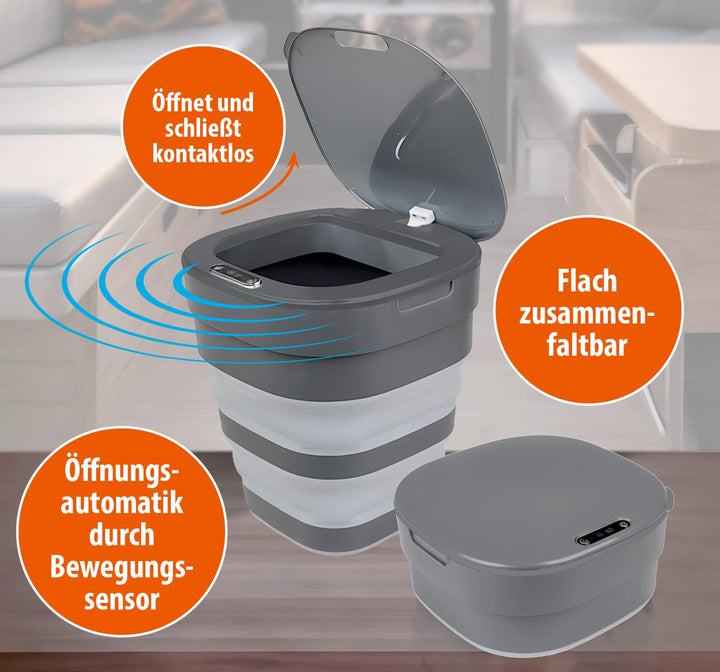 Faltbarer Mülleimer [MIT SENSOR] 8,5L – elektrischer Mülleimer – smart trash can – Bewegungssensor –