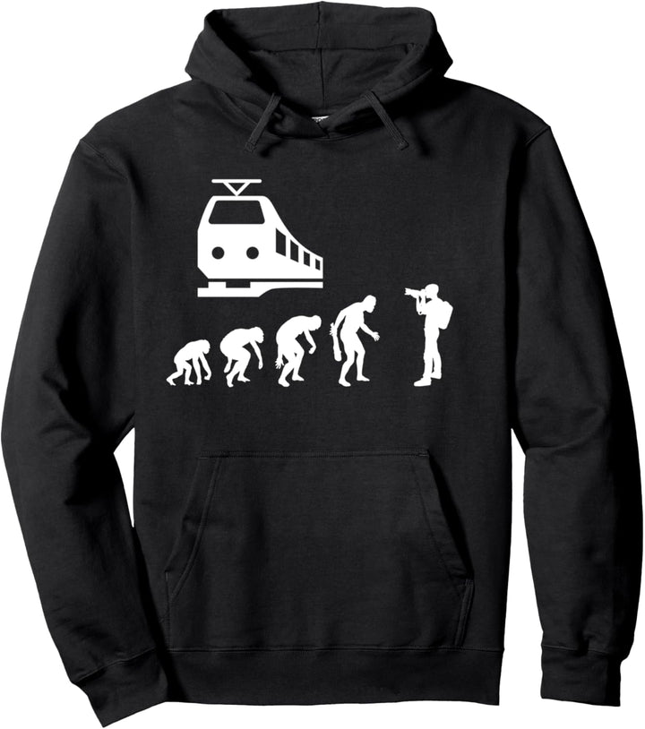 Trainspotter Evolution Zug Spotter Eisenbahner Fotograf Pullover Hoodie