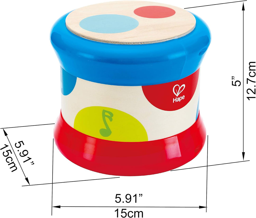 Hape Baby-Trommel - Rollendes Musikspielzeug für Kleinkinder zum Erlernen von Rhythmus und unterschi