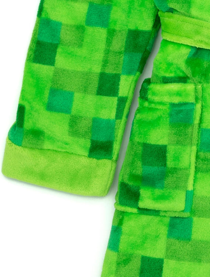 Minecraft-Dressingkleid Pixelated Creeper Gamer Geschenk Jungen Bademantel 9-10 Jahre Grã¼n, 9-10 Ja