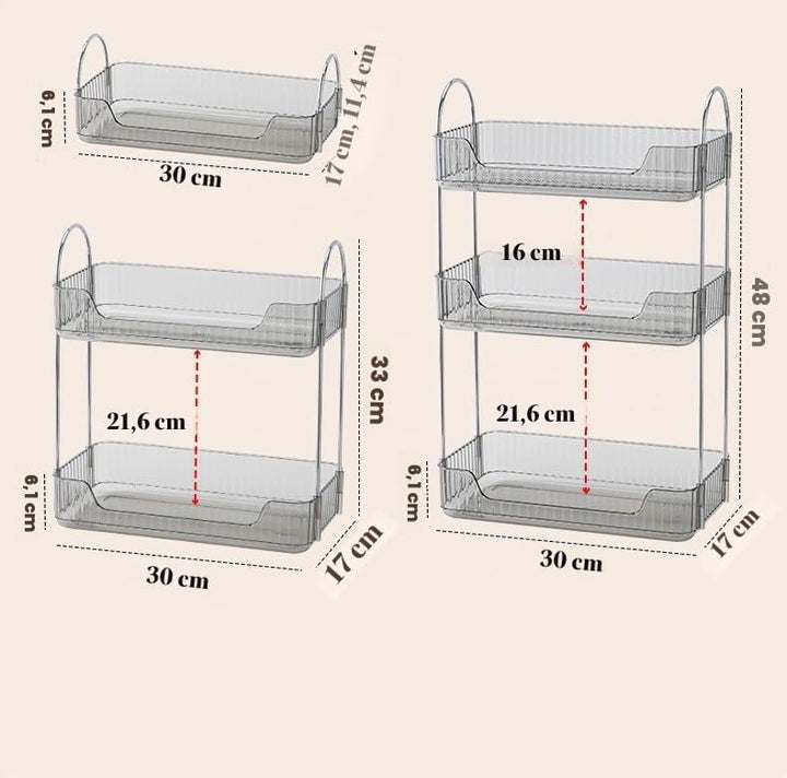 Make up Organizer, Kosmetik Organizer, Beauty Organizer, Hautpflege Organizer für Badezimmer (3 Schi