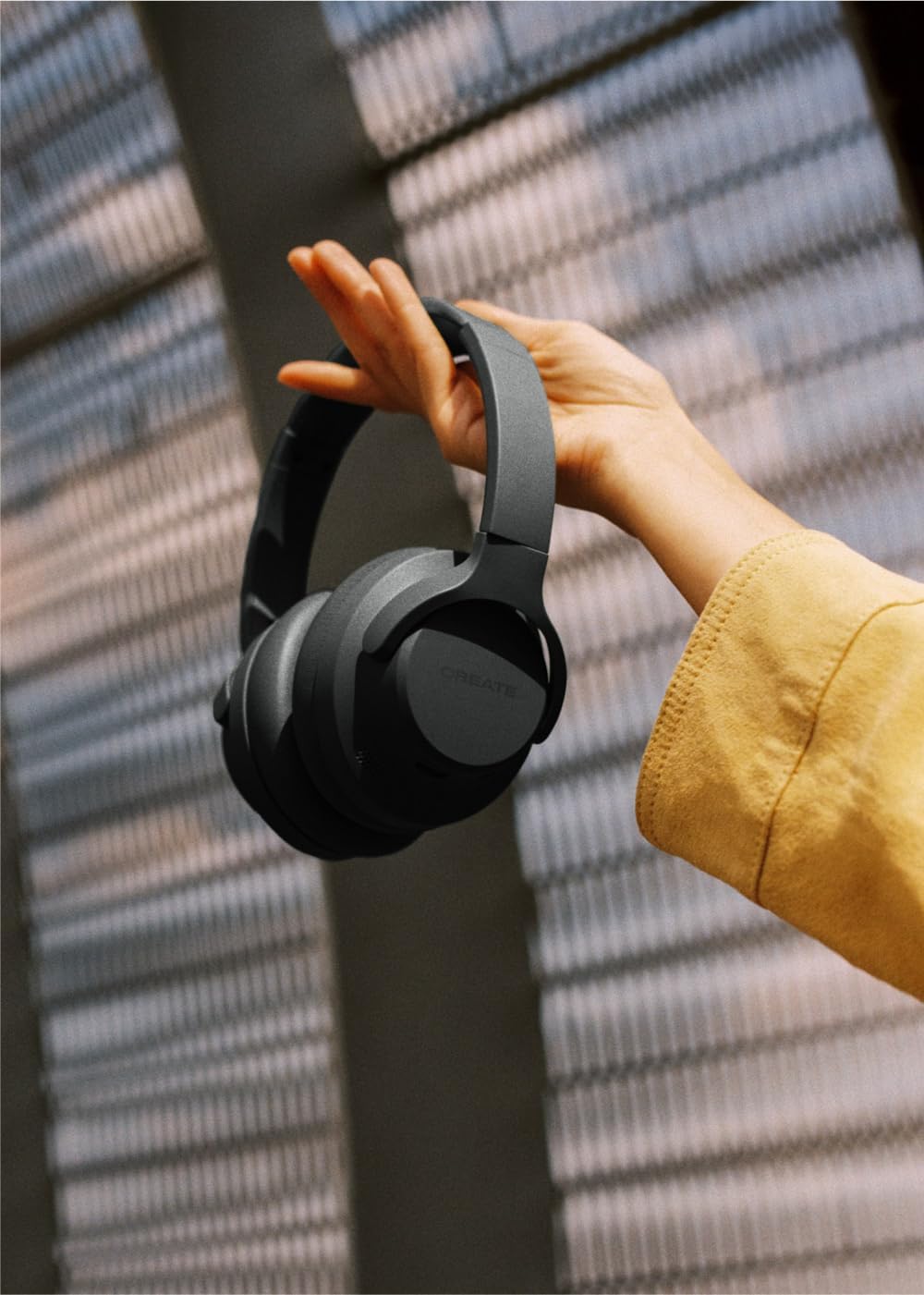 CREATE / Headphones ANC Studio/Kabellose Kopfhörer mit Kopfbügel Schwarz/Geräuschunterdrückung, zusa