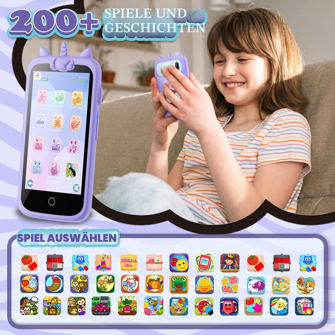 Kinder Handy Smartphone, Pretend Smartphone für Kinder mit Dual Kamera, MP3 Player Jungen Mädchen, G