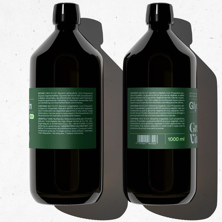 GreatVita Glycerin 3000 ml 99,5% | Rein pflanzlich und vegan – vielseitig einsetzbar für Kosmetik, H