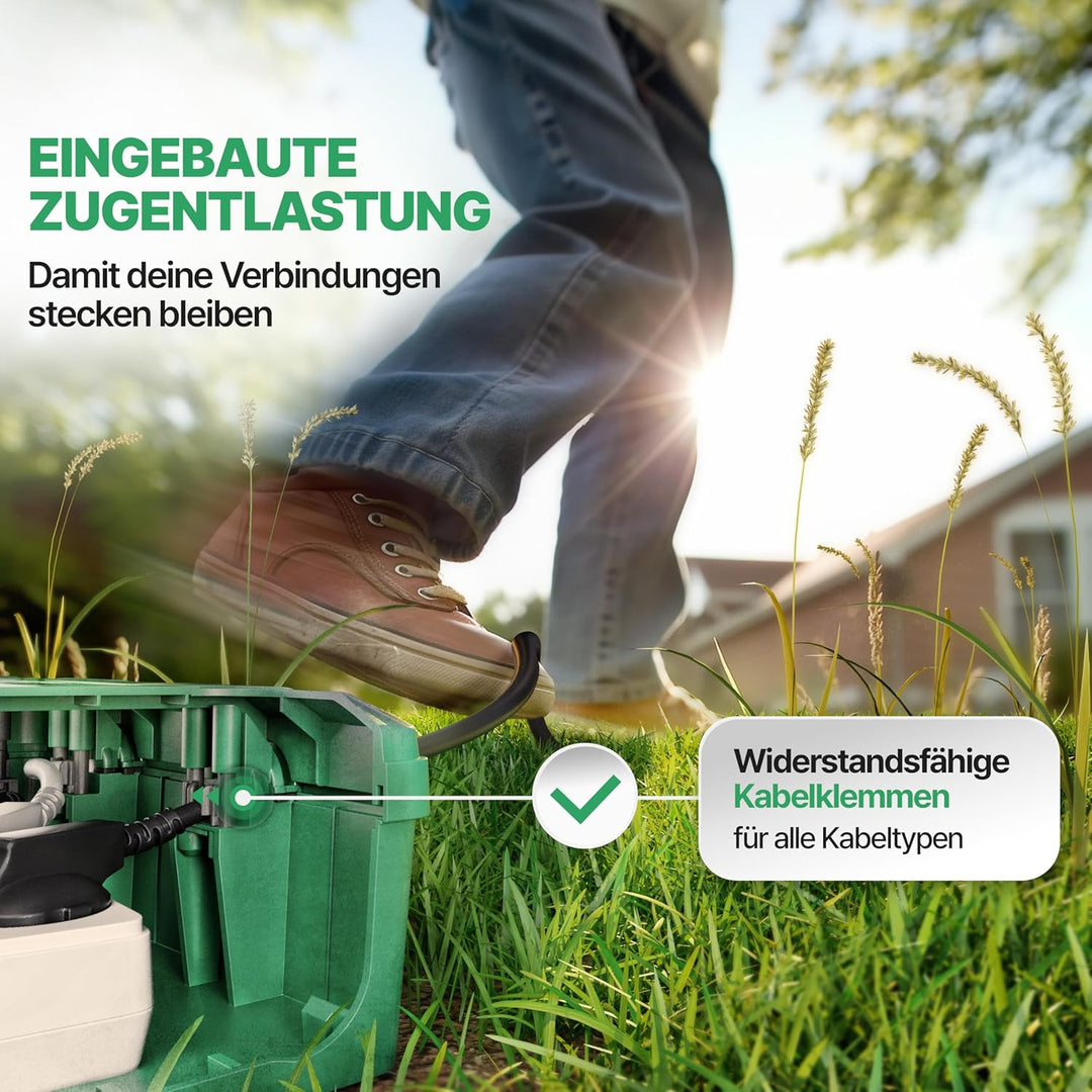 Kabelbox wasserdicht IP54 [Das Original] Safe Box - Sicherheitsbox - Outdoor Box wasserdicht - Steck