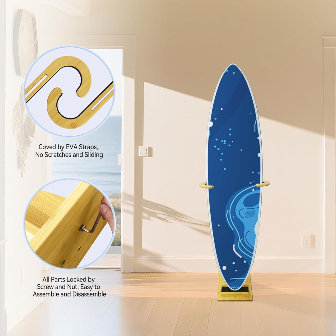 TWO STONES Paddle Board Rack Aufbewahrung, vertikaler Surfbrett-Ständer, Surfbrett-Rack für wandfrei