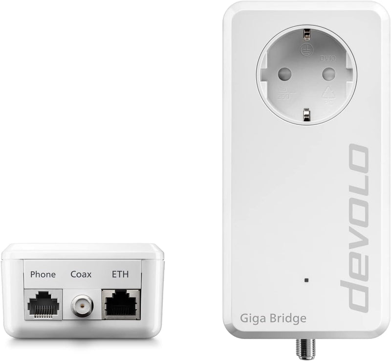 Devolo Giga Bridge Telefon-Set, Glasfaserlösung, Glasfasernetzabschluss (ONT) mit dem Router verbind