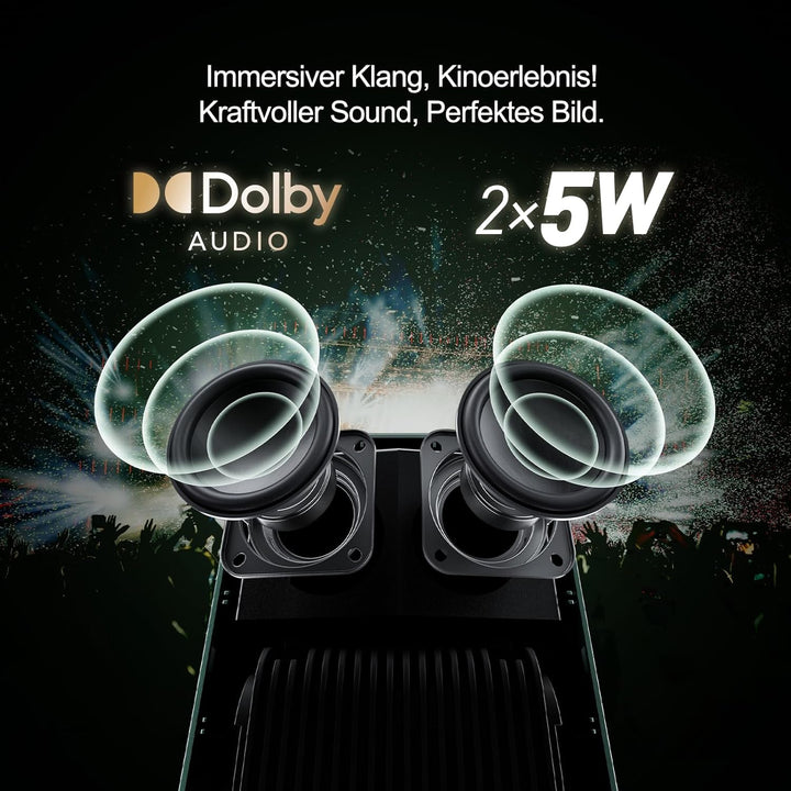 WEMAX Mini Beamer【Netflix Zertifiziert & Google TV】Tragbarer Projektor mit Ständer【4K Unterstützung