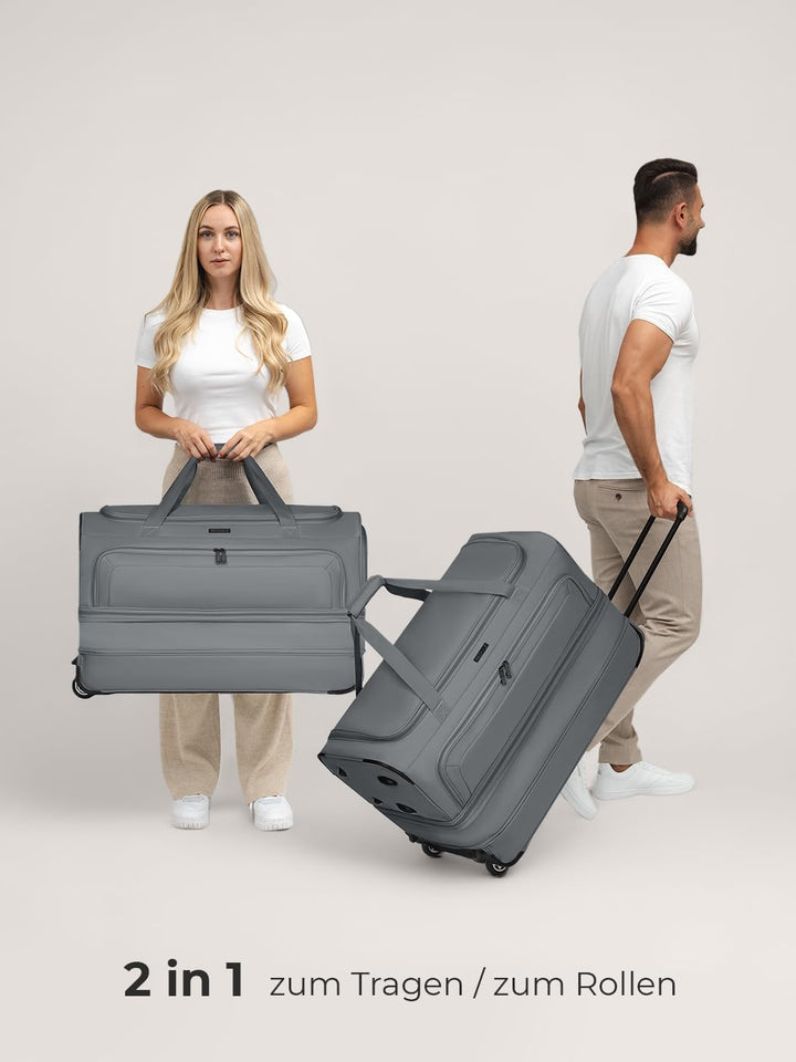 REDOLZ 2-Rollen grosse Trolley-Reisetasche | Volumen erweiterbar von 98 auf 119 Liter mit Dehnfalte
