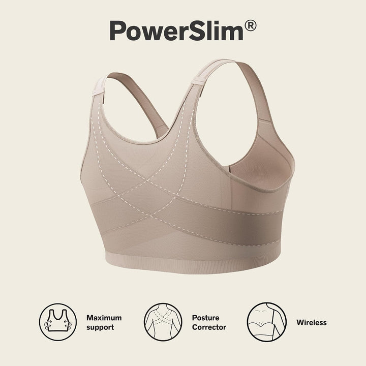 Leonisa Damen Haltungskorrektur BH, Sport BH mit Rücken Geradehalter Funktion 70B Beige, 70B Beige