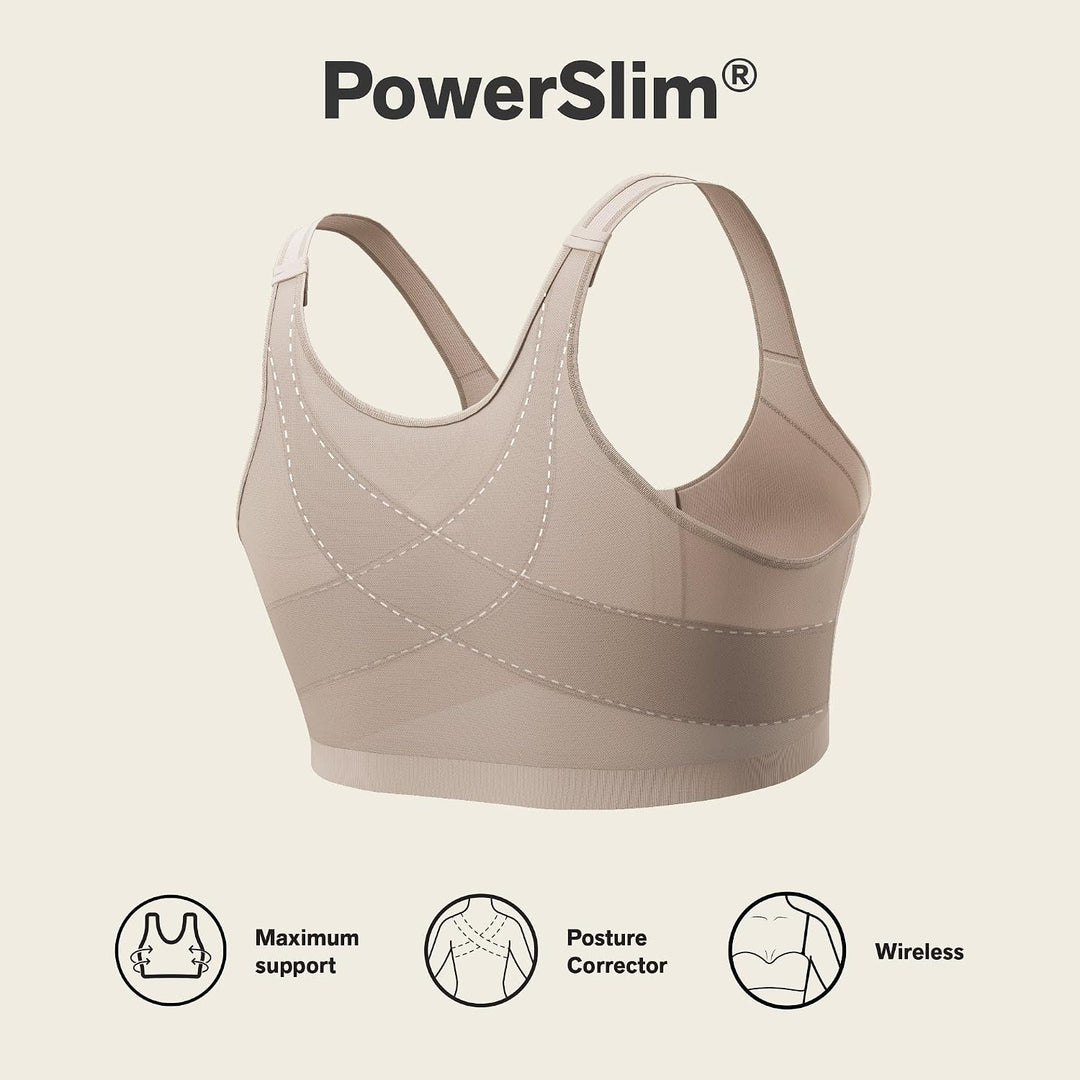 Leonisa Damen Haltungskorrektur BH, Sport BH mit Rücken Geradehalter Funktion 70C Beige, 70C Beige
