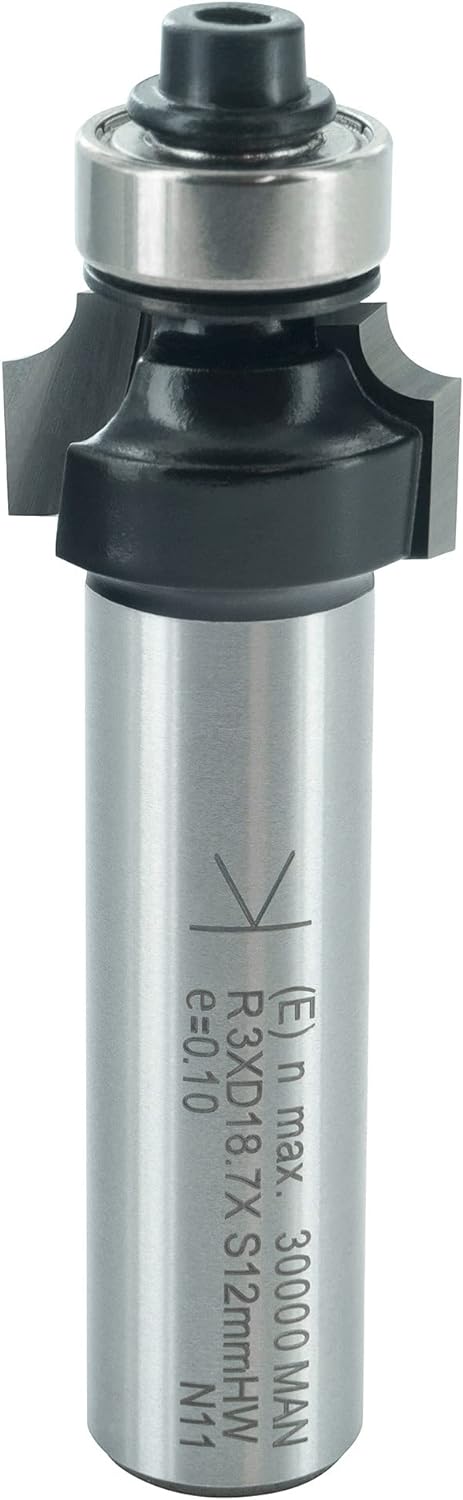 ENT 14362 Abrundfräser HW, Schaft (S) 12 mm, Durchmesser (D) 18,7 mm, NL 9,5 mm, R 3 mm, SL 40 mm, m
