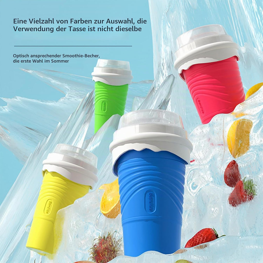 SCBOY Slushy Maker,Eis zum kneten slushy becher,Silikon slushy maker cup,Slush becher mit Strohhalml