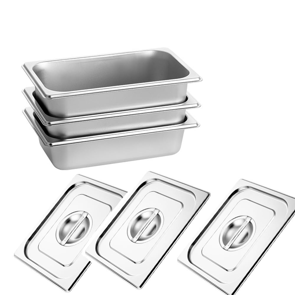 Panierschalen Set 3-Teilig, Edelstahlbehälter mit Deckel, Panier-Set aus Edelstahl, Schale zum Panie