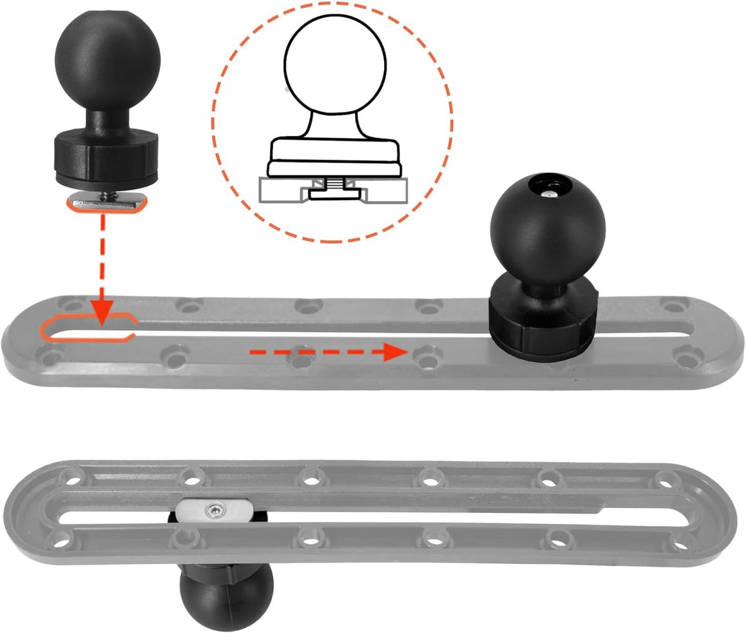 Kugelhalterung, 38mm / 1,5 Zoll/C Size Trackball-Basis, kompatibel mit RAM Mount, YakAttack GearTrac