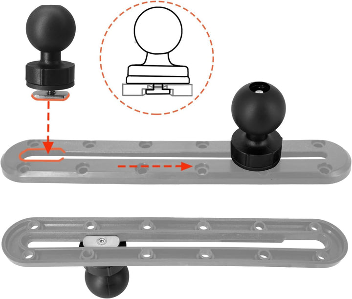 Kugelhalterung, 38mm / 1,5 Zoll/C Size Trackball-Basis, kompatibel mit RAM Mount, YakAttack GearTrac
