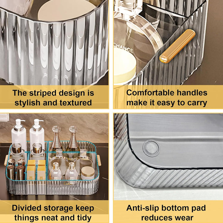 DASITON Make up Organizer mit Fächern, Grosser Make up Aufbewahrung Kosmetik Organizer für Badezimme