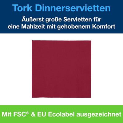 Tork 478875 Dinnerservietten Bordeauxrot / 2-lagige Papierservietten / Für jede Gelegenheit / Advanc