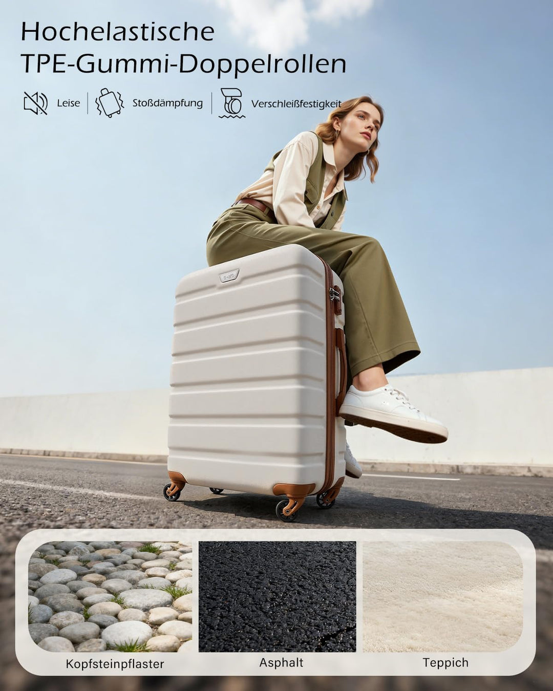 COOLIFE Handgepäck Koffer für EasyJet, 56cm M, PC+ABS, Hartschale, Leicht Robuster, Reisekoffer mit