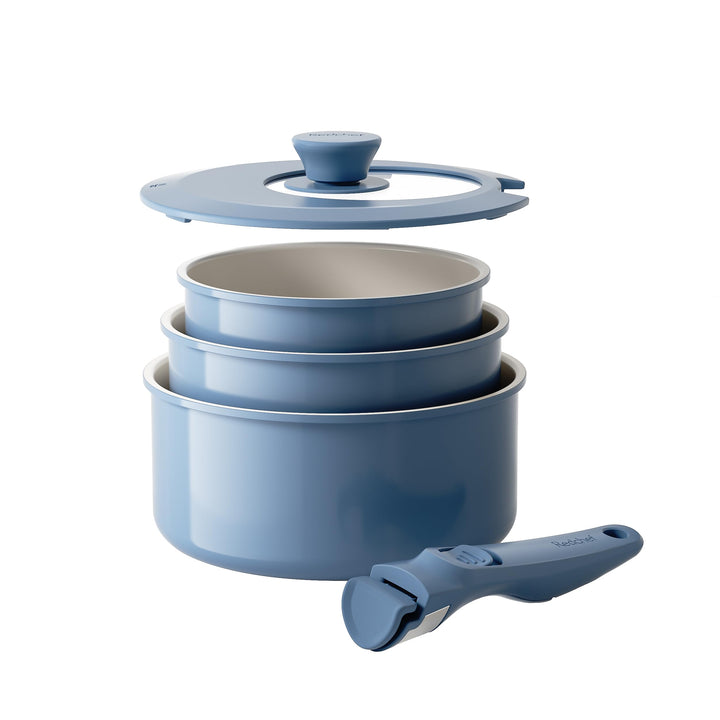 Redchef Töpfe Set mit Abnehmbaren Griffen, Antihaft Keramik Topfset 16/18/20cm und 3-IN-1 Verschluss
