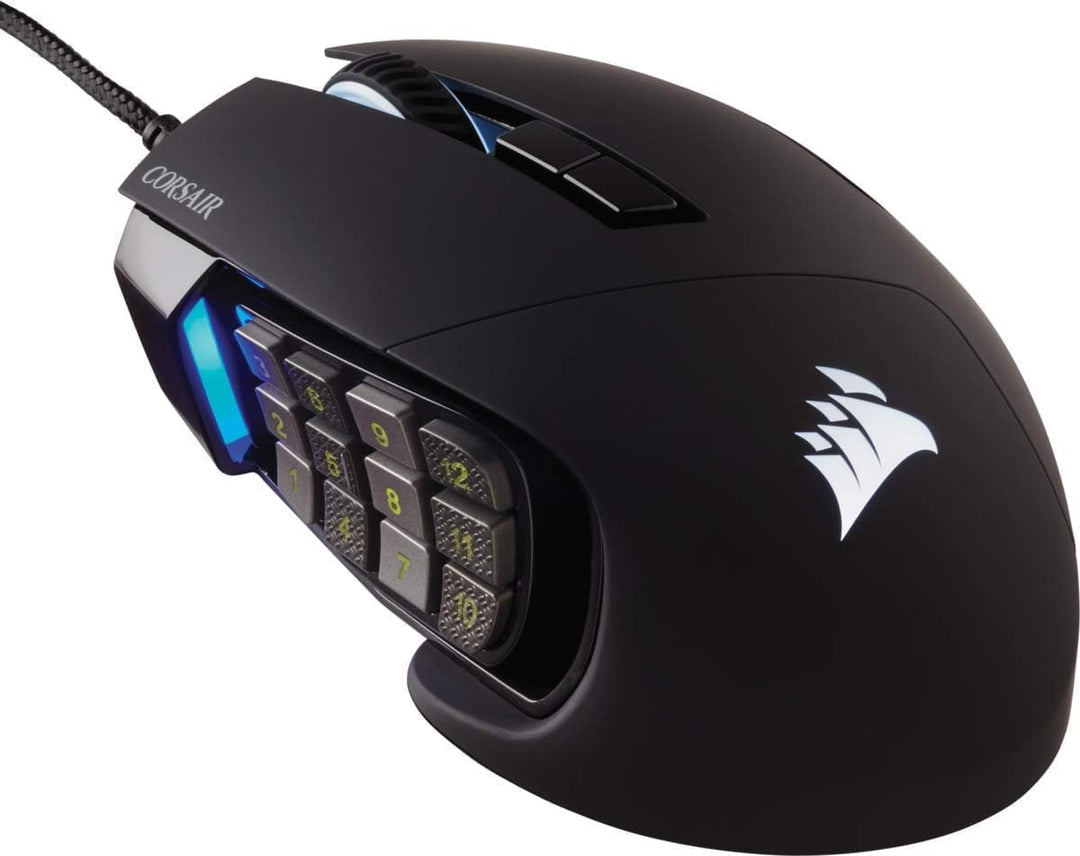 CORSAIR SCIMITAR RGB ELITE Kabelgebundene MOBA/MMO Gaming-Maus - 18.000 DPI - 17 programmierbare Tas