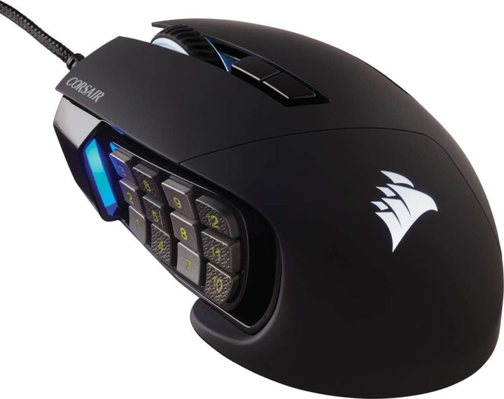 CORSAIR SCIMITAR RGB ELITE Kabelgebundene MOBA/MMO Gaming-Maus - 18.000 DPI - 17 programmierbare Tas