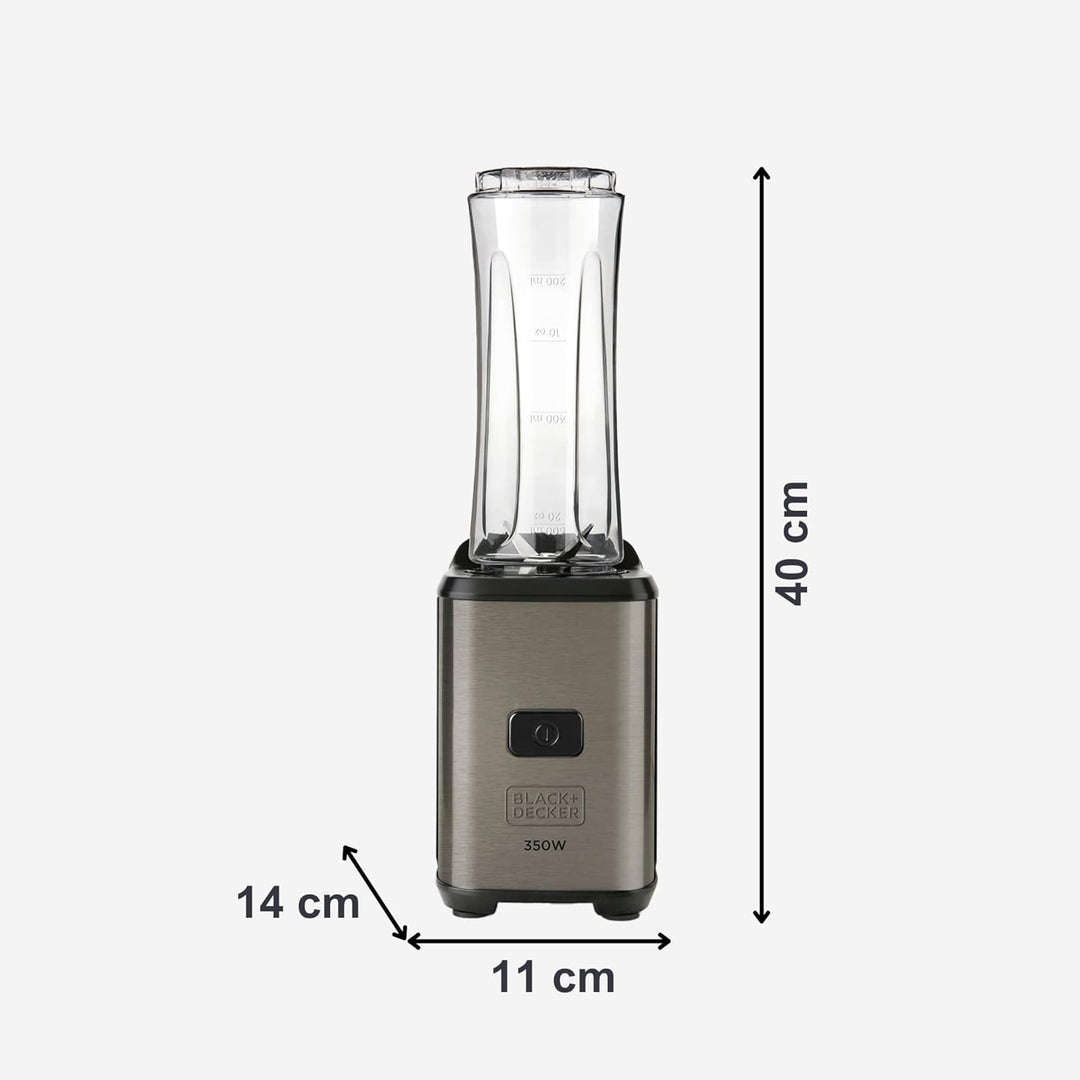 BLACK+DECKER BXJBA350E - Standmixer, Puls-Funktion, Gefäss aus Kunststoff mit 1,5 l, 4-schneidige Ed