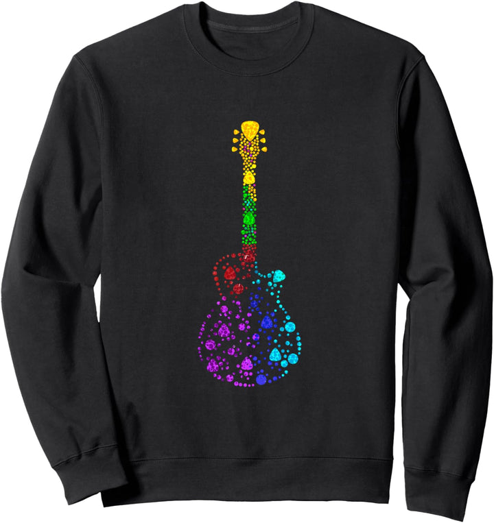 Retro Gitarre Musikinstrument Musiker Gitarrist Musik Kunst Sweatshirt