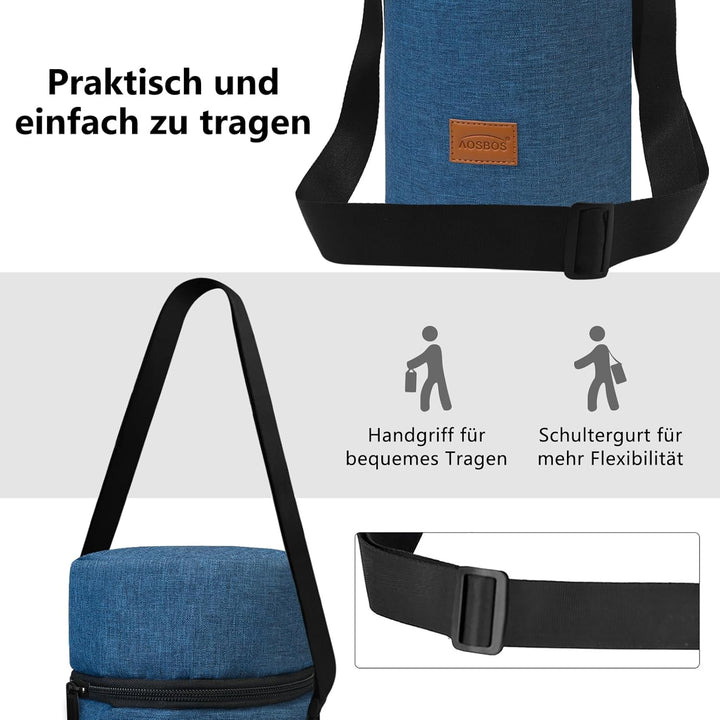 Aosbos Grosse Kühltasche für 1,5L Weinflasche Champagner Flaschenhalter mit verstellbarem Schultergu