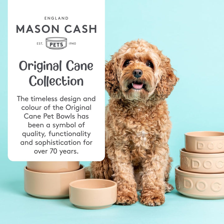 Mason Cash Original Cane Hundenapf mit Beschriftung, Durchmesser 180 mm, blau Gehstock, Blau 18 cent