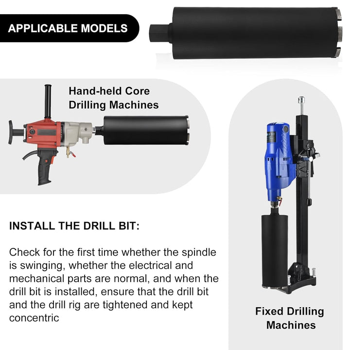 CPROSP 1¼" UNC Diamantbohrkrone mit SDS PLUS Adapter, Kernbohrkrone DM 162mm, L 420mm, Kernbohrer fü