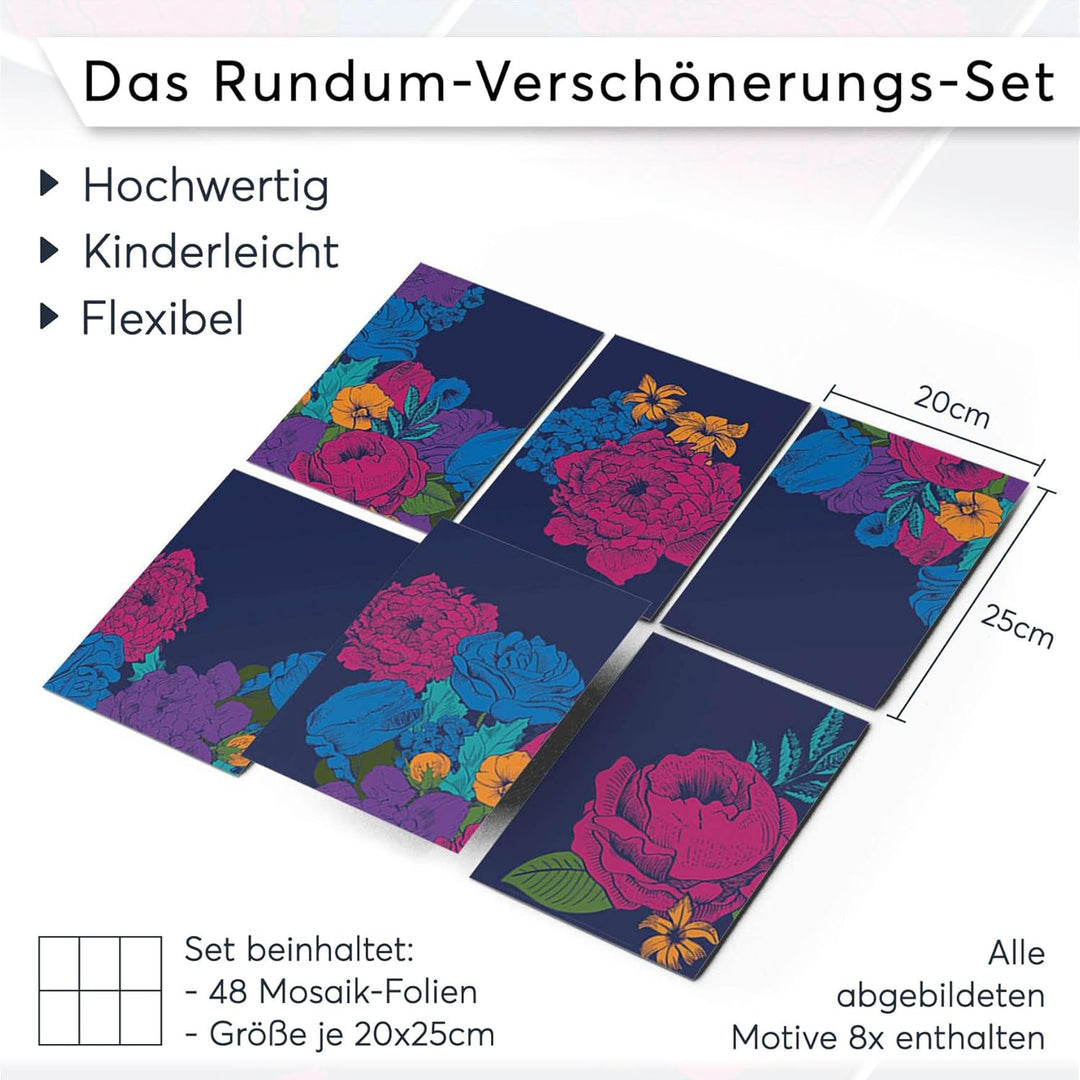 CREATISTO Klebefliesen Stickerfliesen Fliesenfolie - Hochwertige Sticker Aufkleber für Wandfliesen I