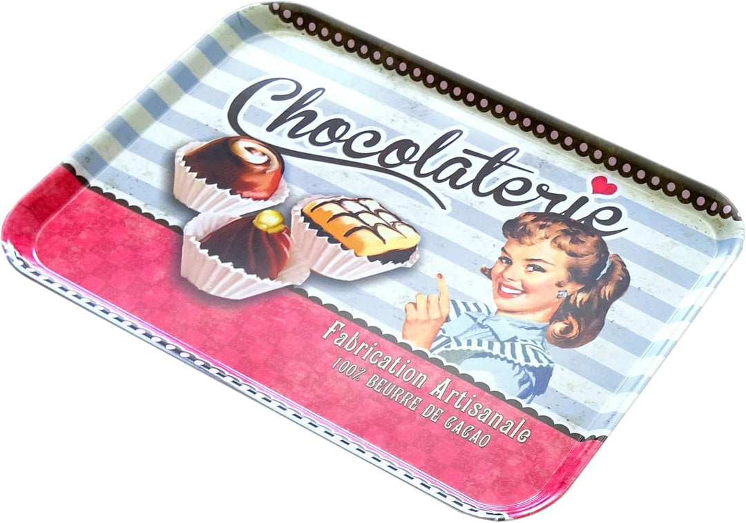 Lashuma Retro Kunststofftablett bunt, Robustes Geschirrtablett 45x31 cm, Serviertablett gross, Desig