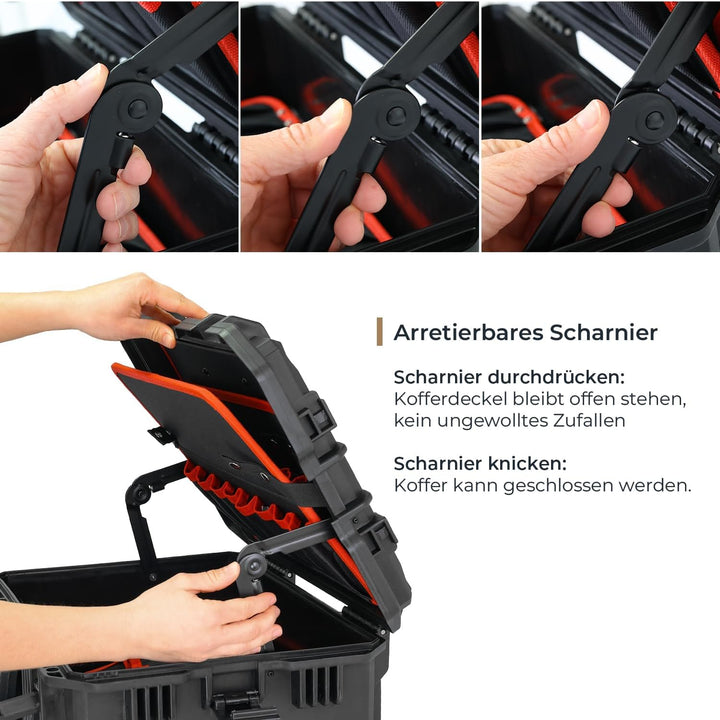 HMF 15603-02 Outdoor Werkzeugkoffer leer, Werkzeugkasten gross | 46,5 x 36 x 20,5 cm, Koffer