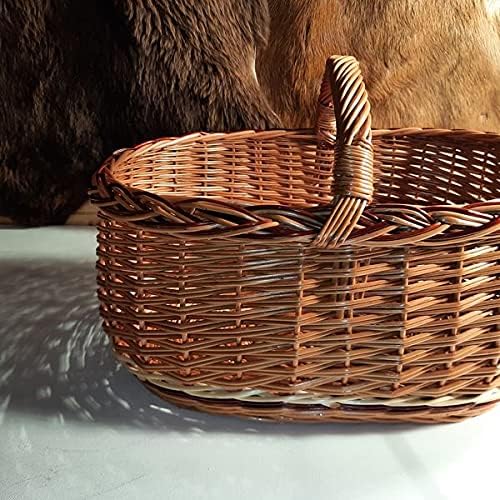 Lovinbirds Einkaufskorb Classic Geflochten L: 51 cm x B: 34 cm Autokorb Weide