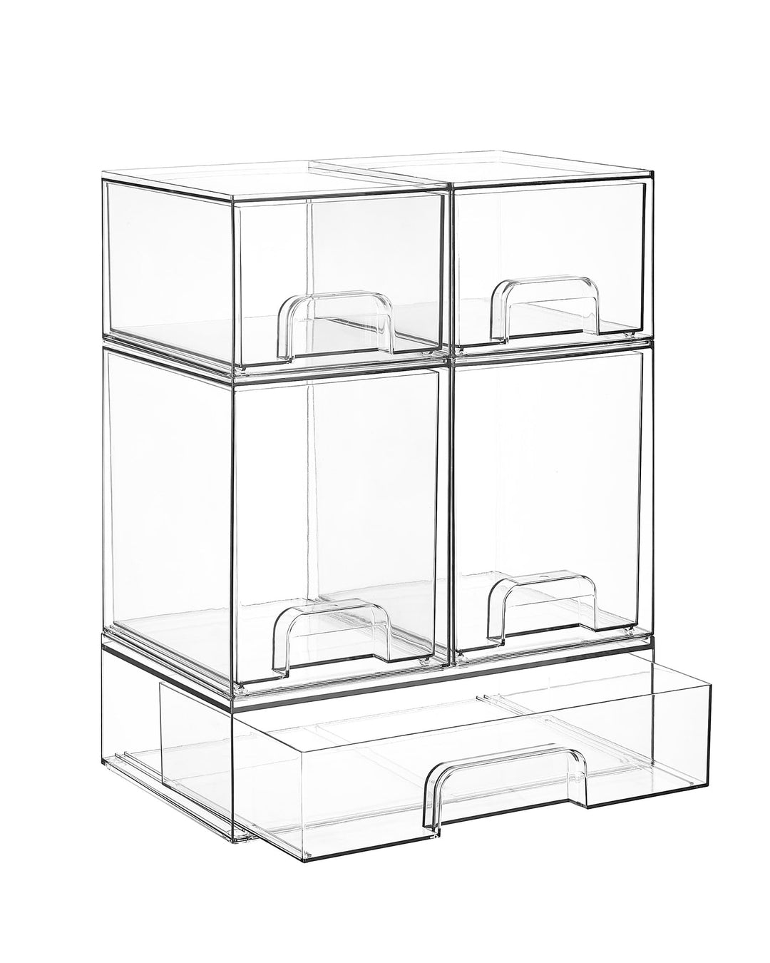Vtopmart Boxen Aufbewahrung mit 5 Schubladen, Clear Schminktisch Organizer, Anti-Rutsch Organizer Sc