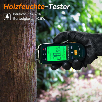 Feuchtigkeitsmessgerät Feuchtigkeitsmesser Detector mit LCD-Display Holzfeuchtemessgerät Pin-Typ Feu