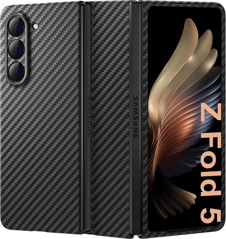 memumi Carbon Hülle für Galaxy Z Fold5, 0,5 mm Superdünne, Hülle aus echter Aramidfaser [100% Aramid