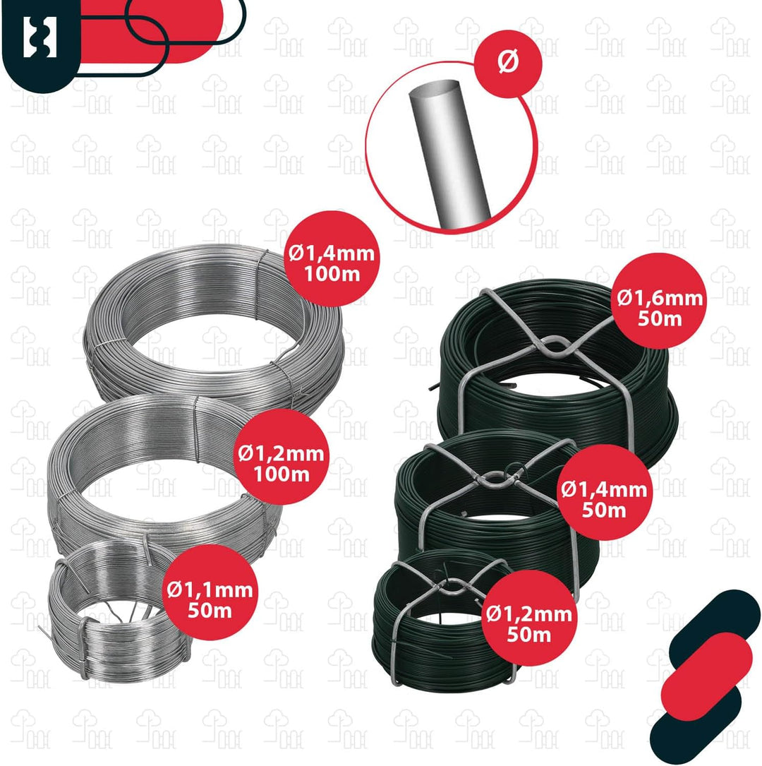 KOTARBAU® Gartendraht 1,4 mm Pflanzendraht Basteldraht Bindedraht Spanndraht Zaundraht zum Binden vo