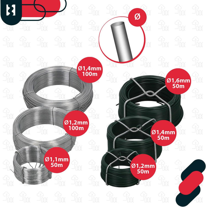 KOTARBAU® Gartendraht 1,4 mm Pflanzendraht Basteldraht Bindedraht Spanndraht Zaundraht zum Binden vo