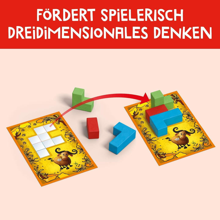 Kosmos 683436 Ubongo! Junior 3D, dreidimensionaler Knobelspass, rasantes Legespiel ab 5 Jahren, Kind