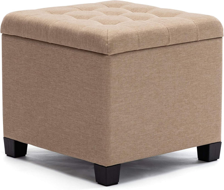 HNNHOME Sitzhocker mit Stauraum, Sitzwürfel mit Deckel, Sitztruhe, Fussbank Truhen Aufbewahrungsbox,