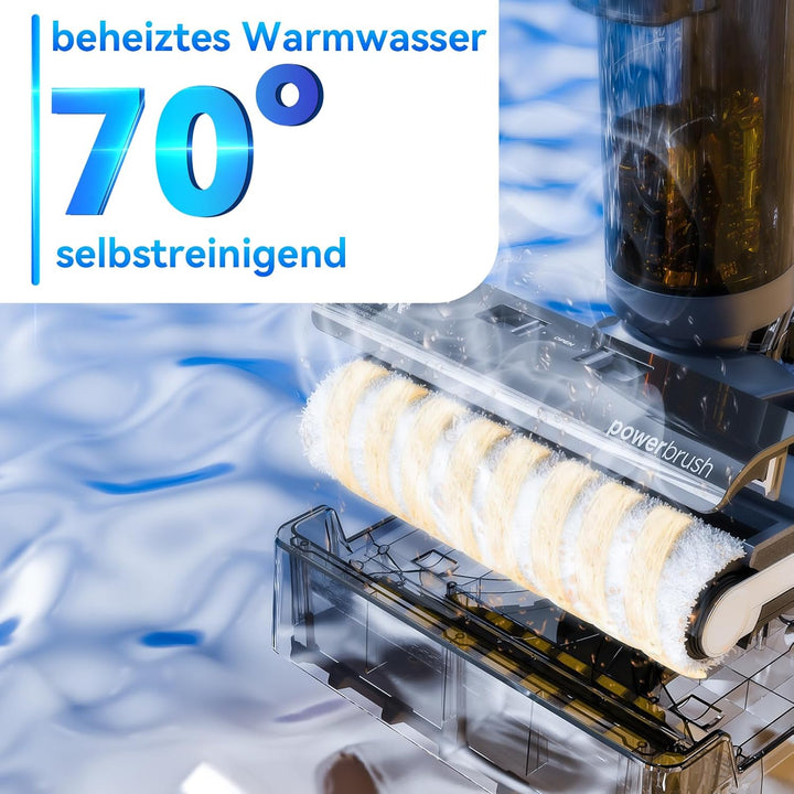 JONR ED12 Pro Nass Trockensauger Akku, Kabelloser Saugwischer, Dreikantenreinigung, Heisswasser-Selb