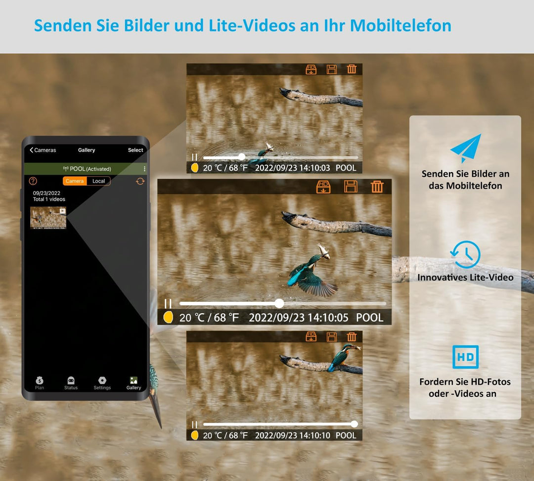 Meidase S950 4G LTE Wildkamera Handyübertragung App, Wildtierkamera mit Nachtsicht Bewegungsmelder,