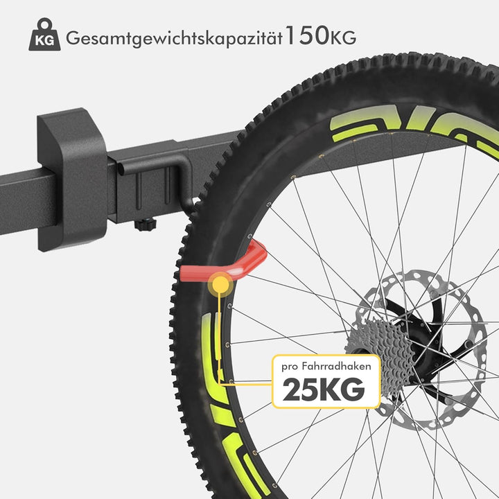 Mimoke Fahrrad Wandhalterung Vertikal | Geeignet für alle Fahrräder | Verstellbare Haken | Organisat