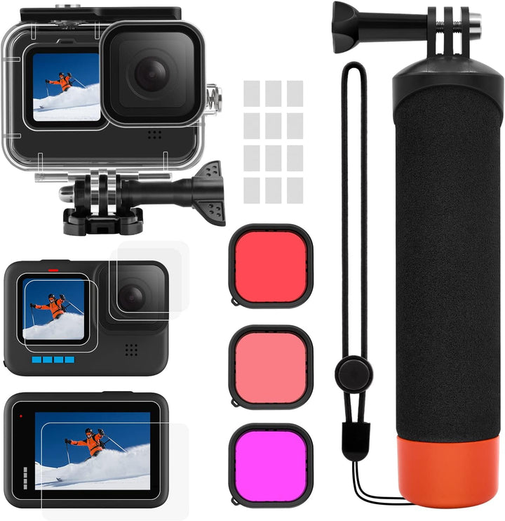 Zubehör Set Kit für GoPro Hero 12 11 10 9 Black, oGoDeal Wasserdicht Schutzhülle Gehäuse + Unterwass