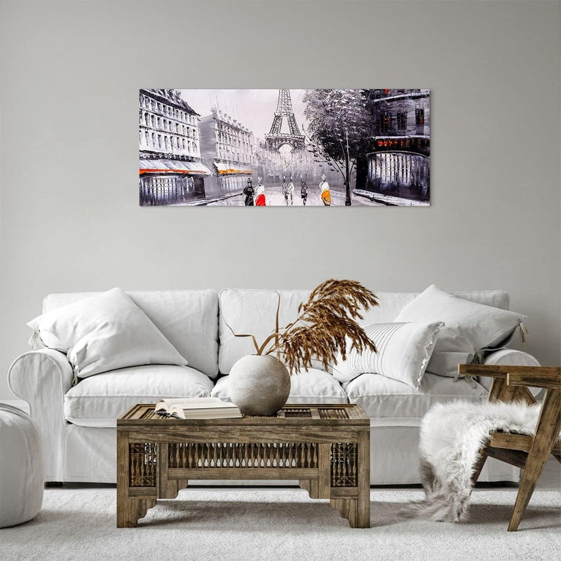 Bilder auf Leinwand 100x40cm Leinwandbild Architektur Paris Eiffle Frankreich Gross Wanddeko Bild Sc