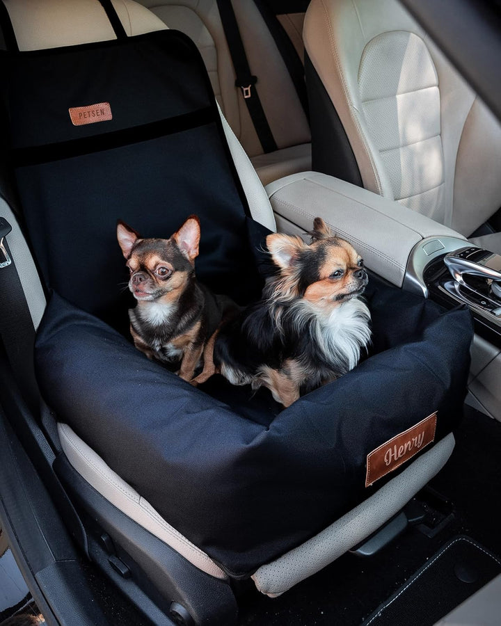 Petsen Personalisierte Hunde Autositz | Hundesitz Auto Rückbank mit Leine| Hundeautositz mit Hundena