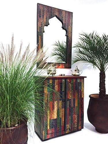 Orient Spiegel Wandspiegel Tarana 90cm gross | Grosser Marokkanischer Flurspiegel mit Holzrahmen ori